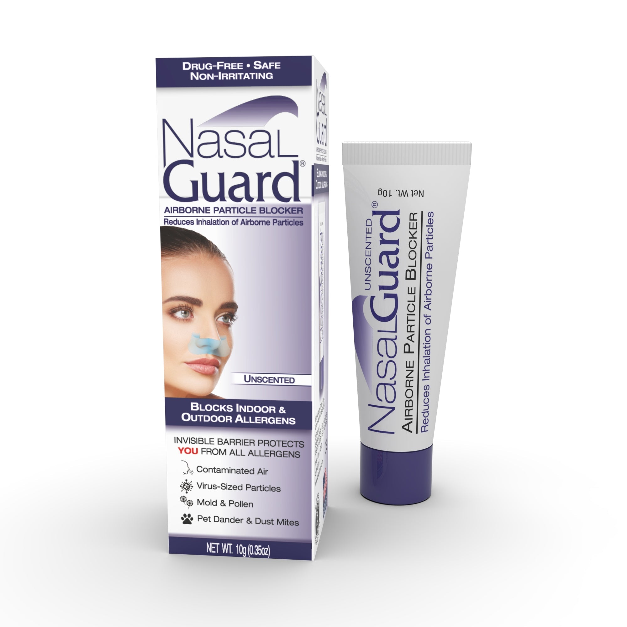 NasalGuard Airborne Particle Blocker | Allergy Prevention Gel | Unscented | 10g Tube